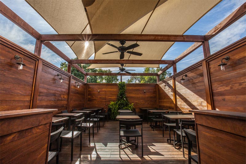 Free-Span Shade Sails over Bar