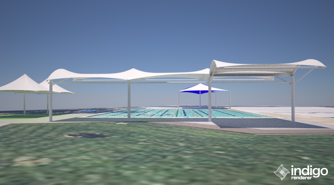 Cantilever Fabric Structure Example Render