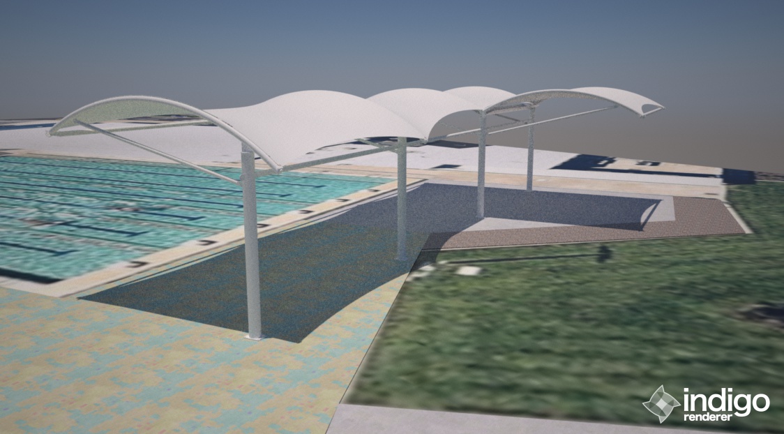Cantilever Fabric Structure Example Render