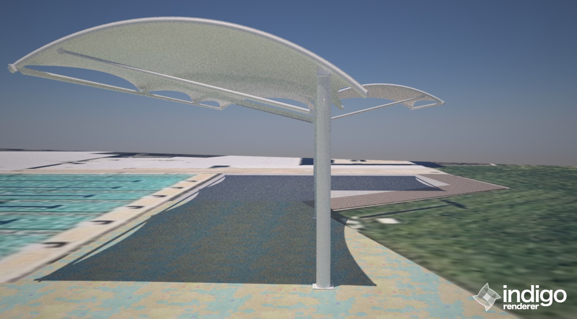 Cantilever Fabric Structure Example Render